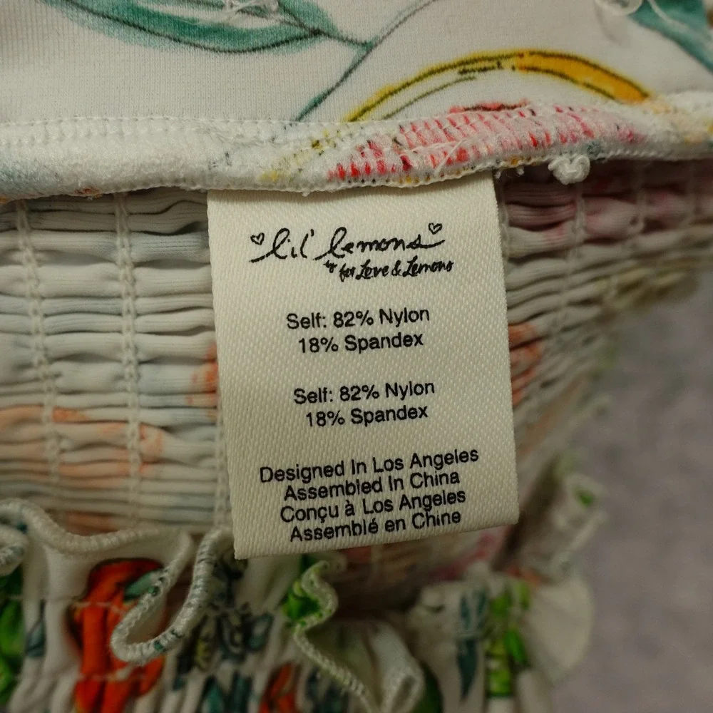 Citrus Cottage Swim Top Girls 5T White Fruit Smock Summer Resort FOR LOVE LEMONS